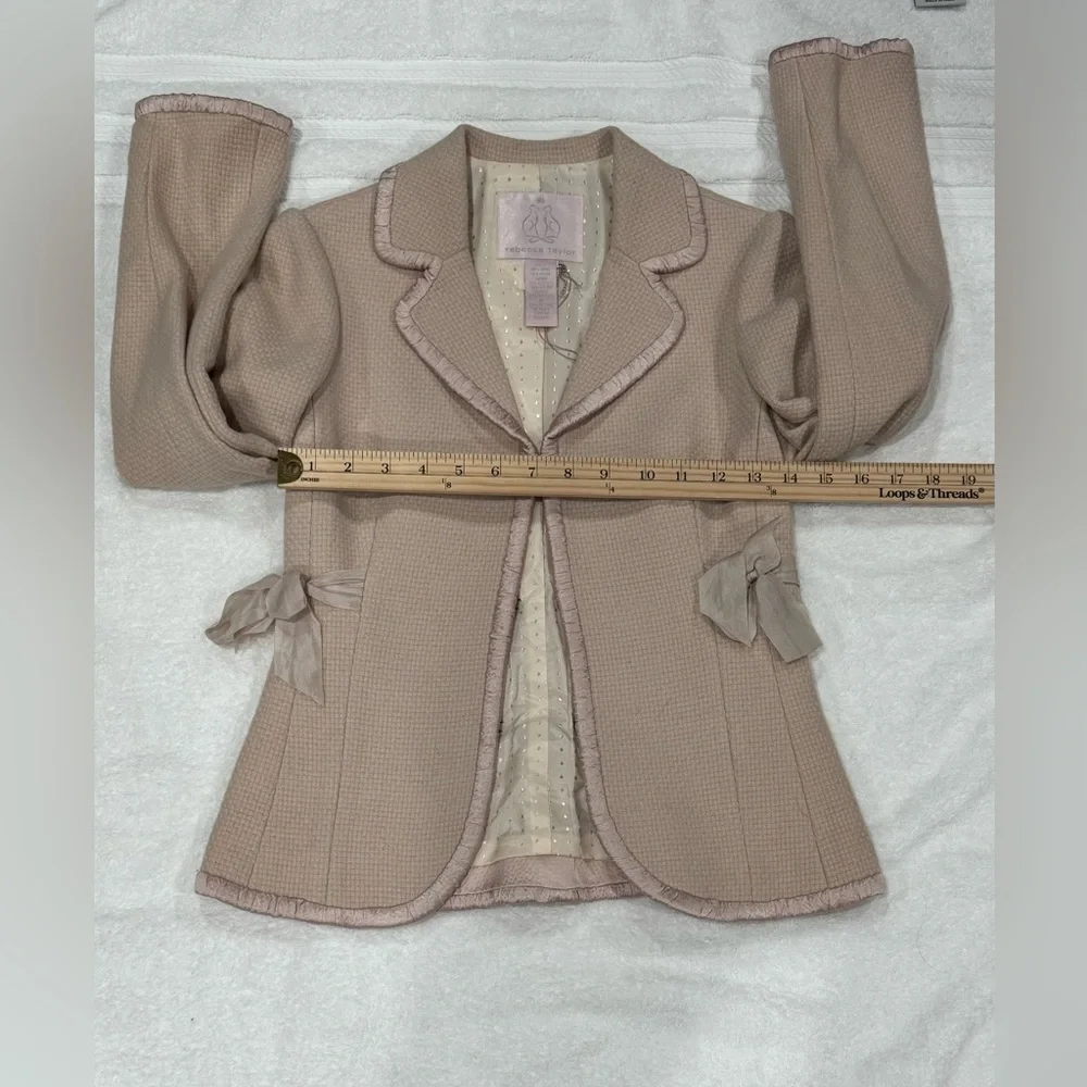 Rebecca Taylor tweed jacket. Light pink wool-blend blazer. Size 0 NWOT - Picture 4 of 9